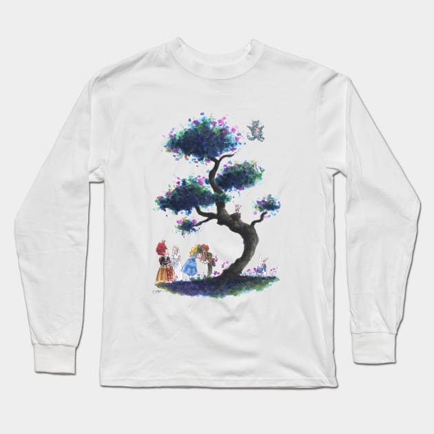 Alice and the Madhatter Burton Long Sleeve T-Shirt by Carlotta Mascolo Art